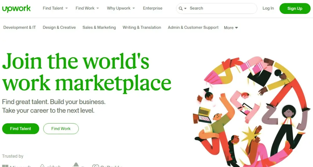 upwork از بهترین سایت های درآمد دلاری برای فریلنسری تدوین