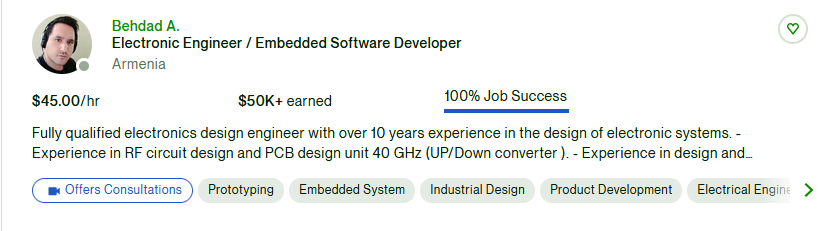بهترین فریلنسر های مهندسی الکترونیک - درآمد دلاری (2)